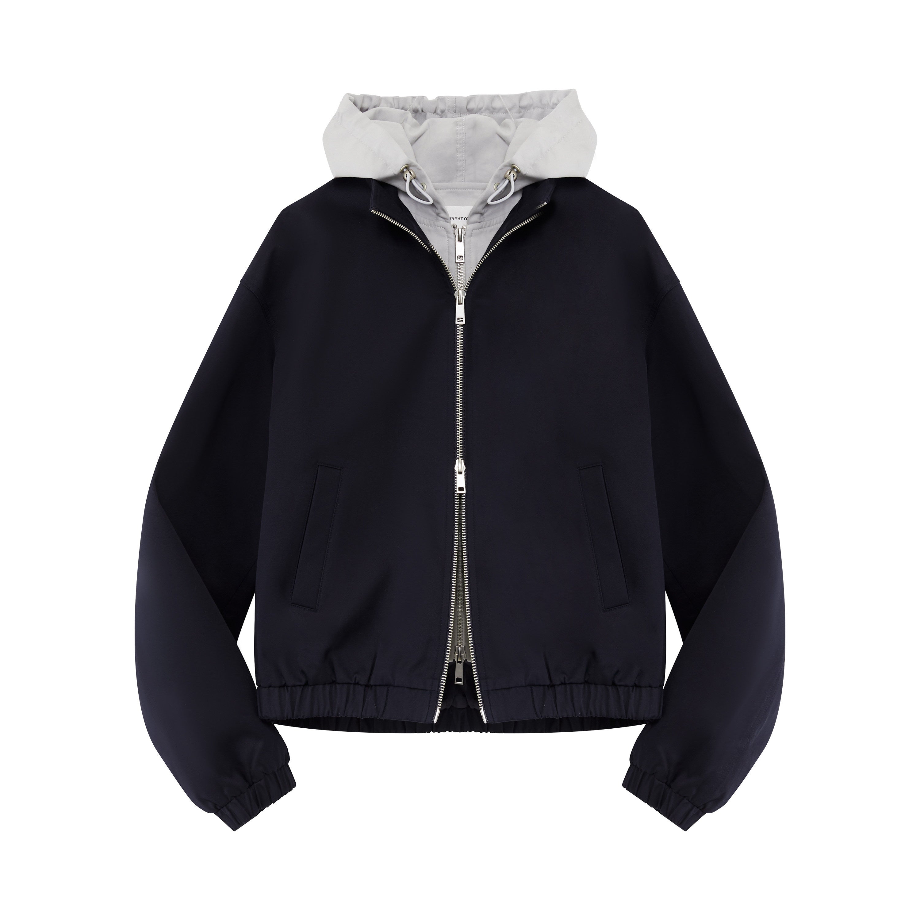 RUN TO THE FUTURE Cropped Contrast Zip Cardigan Long Sleeve Casual Mid Waist Top &amp; Skirt Sets