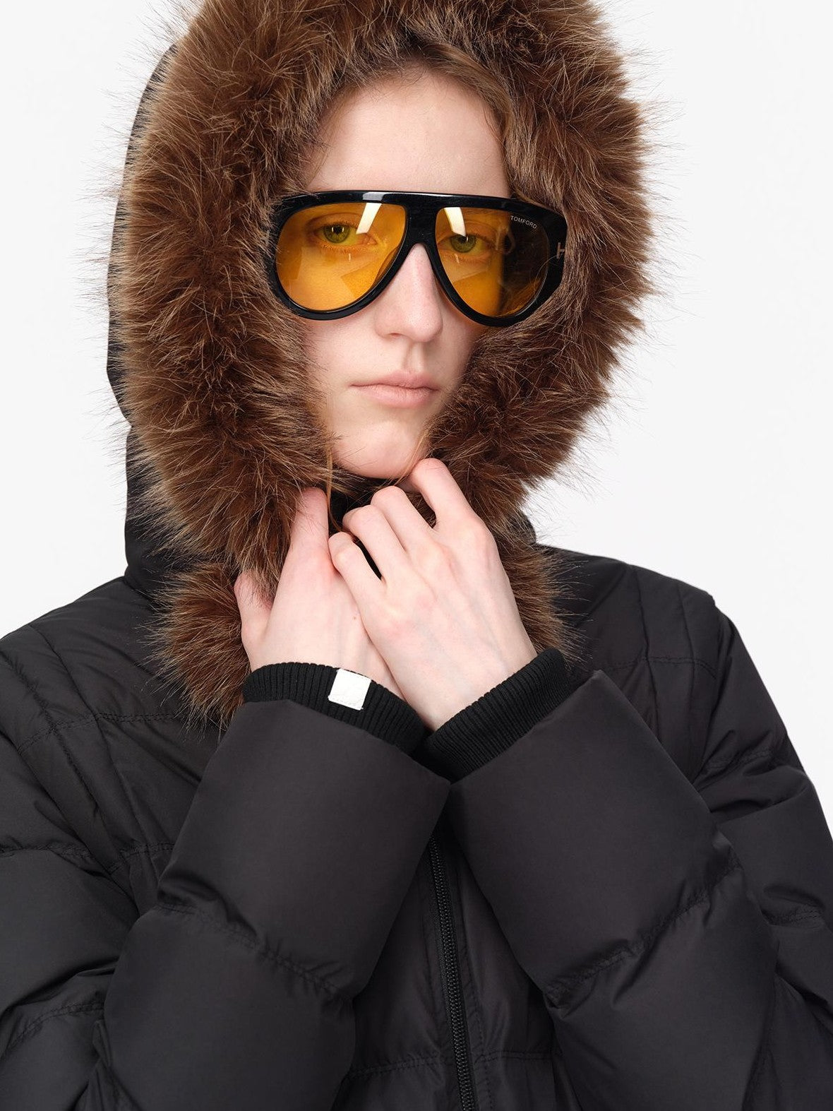 RUN TO THE FUTURE Detachable Sleeves Hooded 90 White Duck Down Quilted Women&