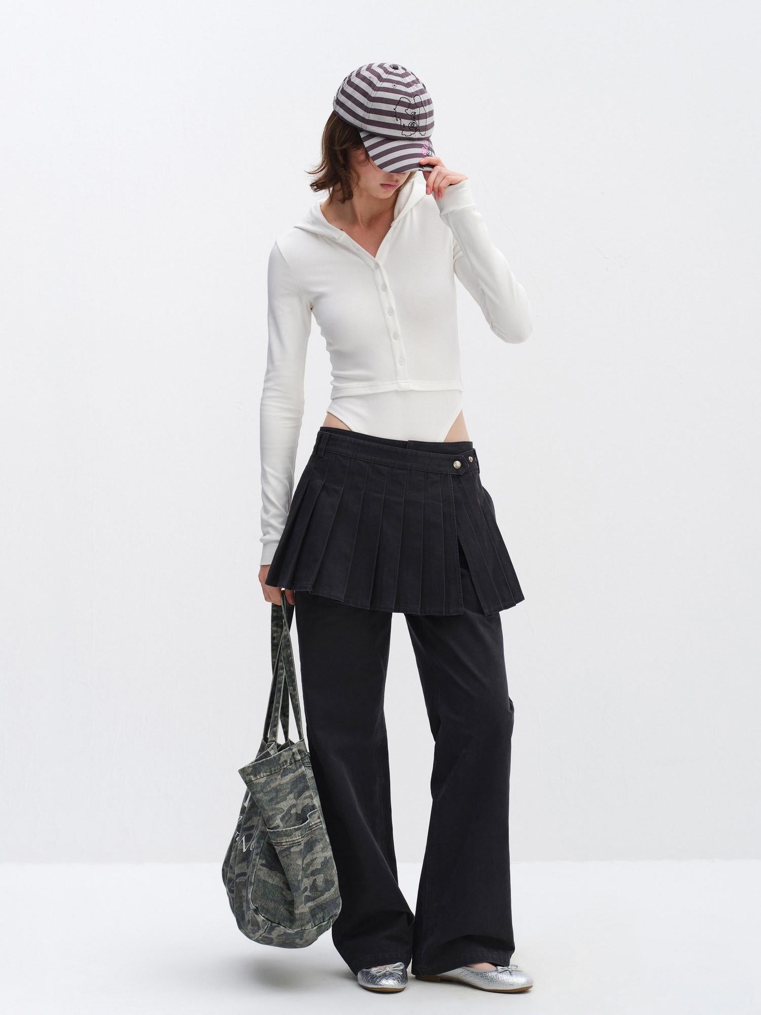 RUN TO THE FUTURE Embroidered Denim Camo Tote Single Strap Casual Youth Letter Print Shoulder Bags