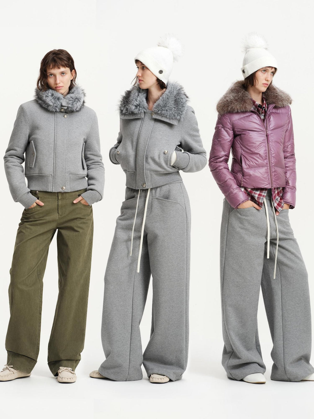 RUN TO THE FUTURE Fox Fur Trim Zipper Hooded Thickened Women&