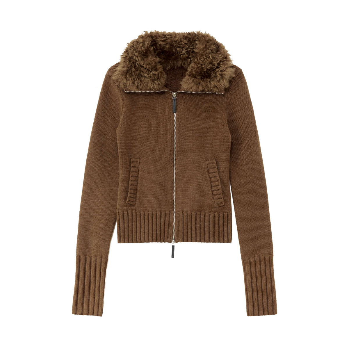 RUN_TO_THE_FUTURE_Fur_Trim_Cardigan_Slim_Fit_Wool_Blend_Women&
