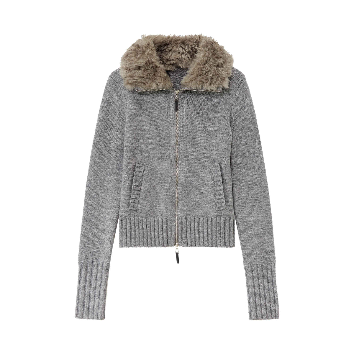 RUN_TO_THE_FUTURE_Fur_Trim_Cardigan_Slim_Fit_Wool_Blend_Women&