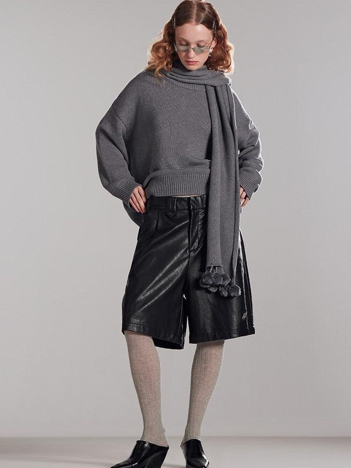 RUN TO THE FUTURE Gray Oversized Slouchy Women&