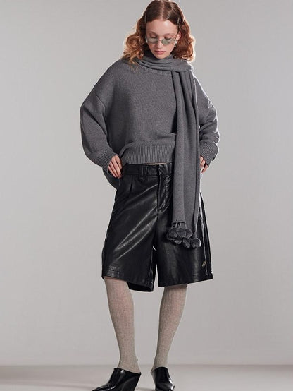 RUN TO THE FUTURE Gray Oversized Slouchy Women&