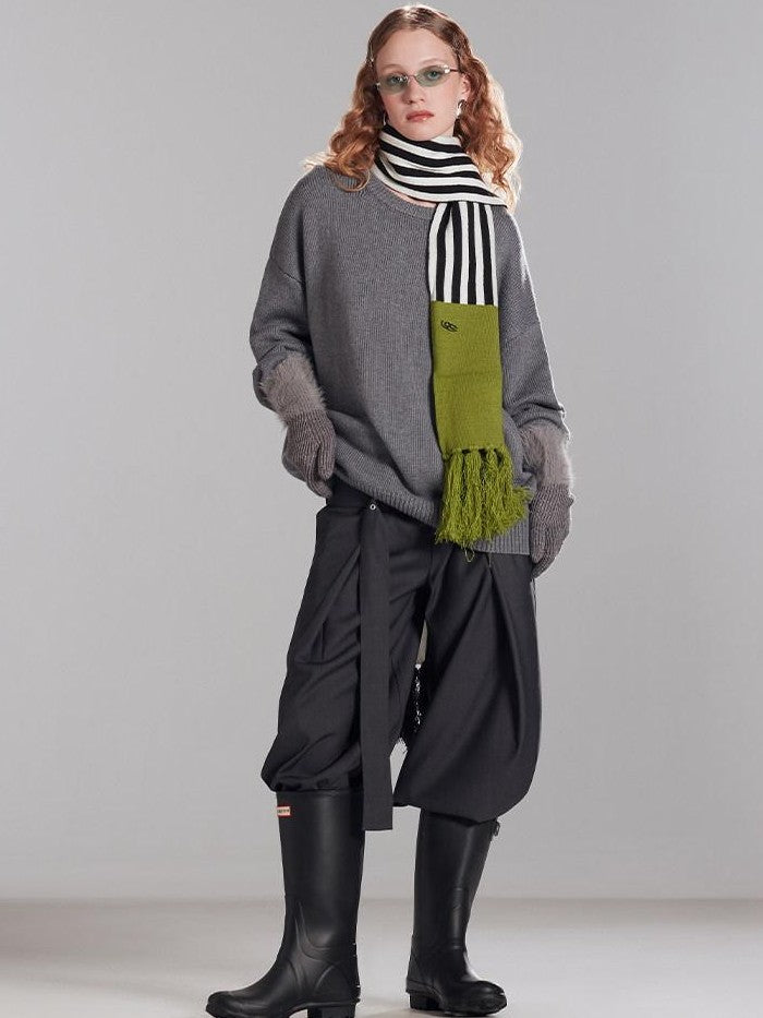 RUN TO THE FUTURE Gray Oversized Slouchy Women&