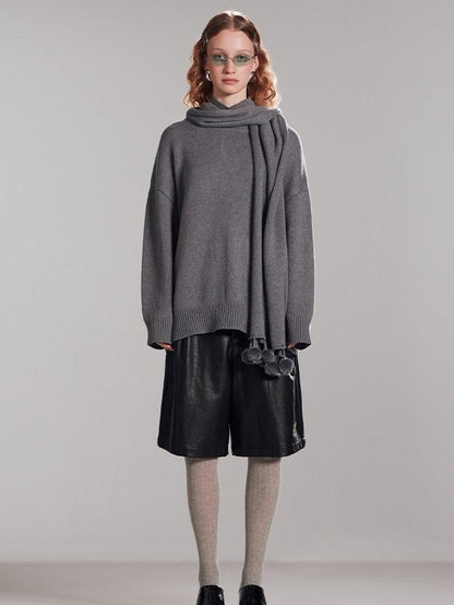 RUN TO THE FUTURE Gray Oversized Slouchy Women&
