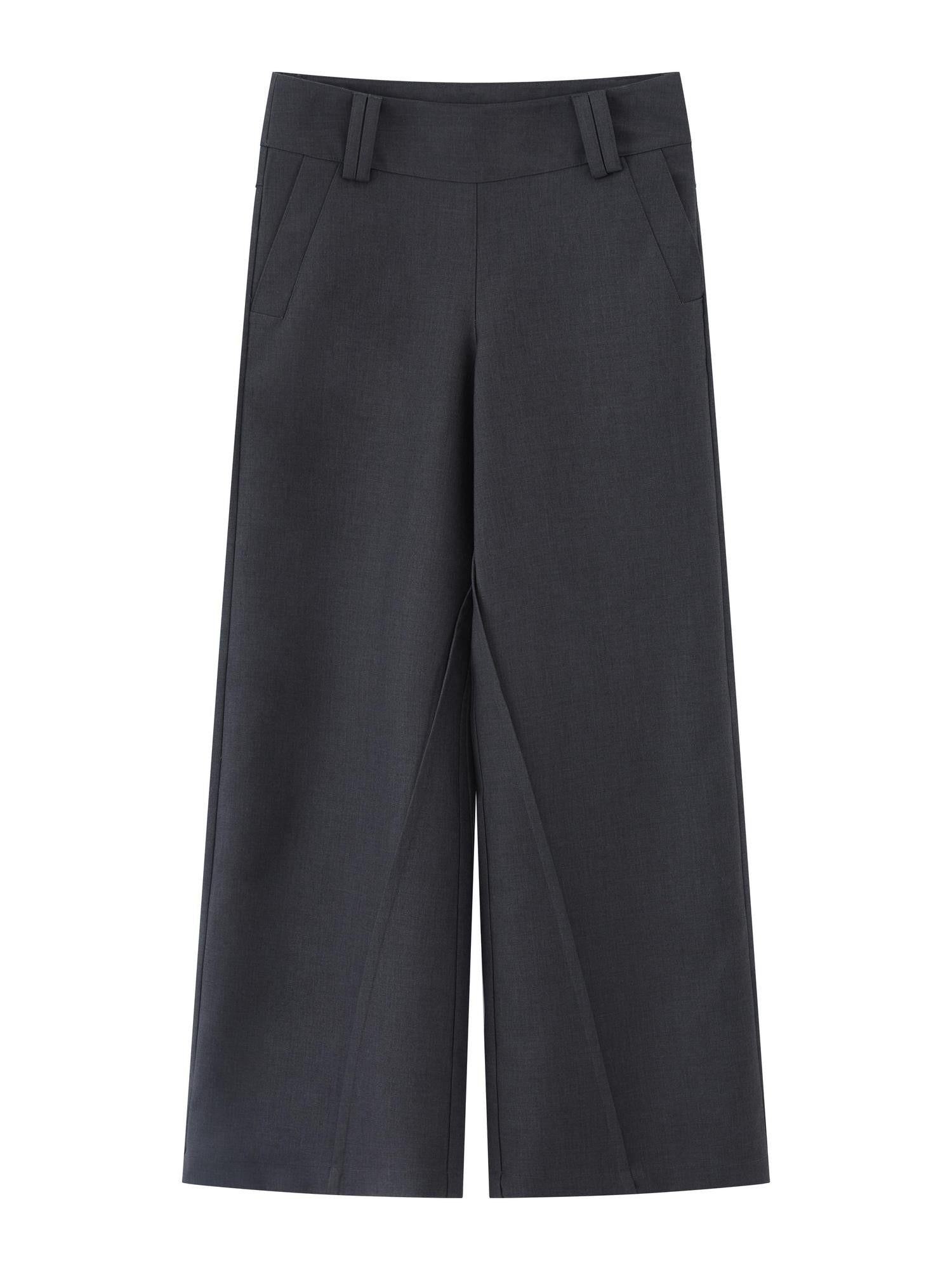 RUN TO THE FUTURE Gray Structured Drapey Low Waist Pockets Women&