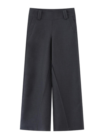 RUN TO THE FUTURE Gray Structured Drapey Low Waist Pockets Women&
