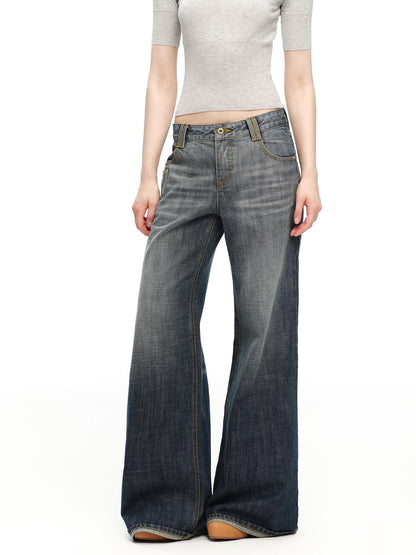 RUN TO THE FUTURE Gray Vintage Distressed Rolled Cuff Women&