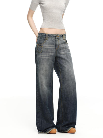 RUN TO THE FUTURE Gray Vintage Distressed Rolled Cuff Women&