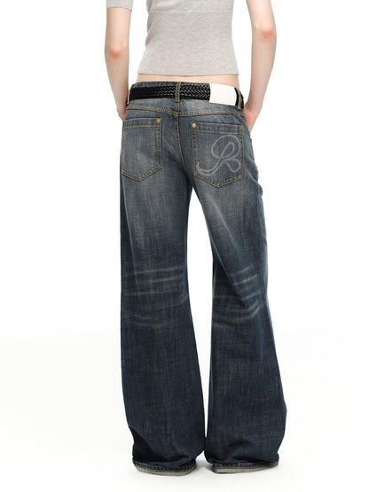 RUN TO THE FUTURE Gray Vintage Distressed Rolled Cuff Women&