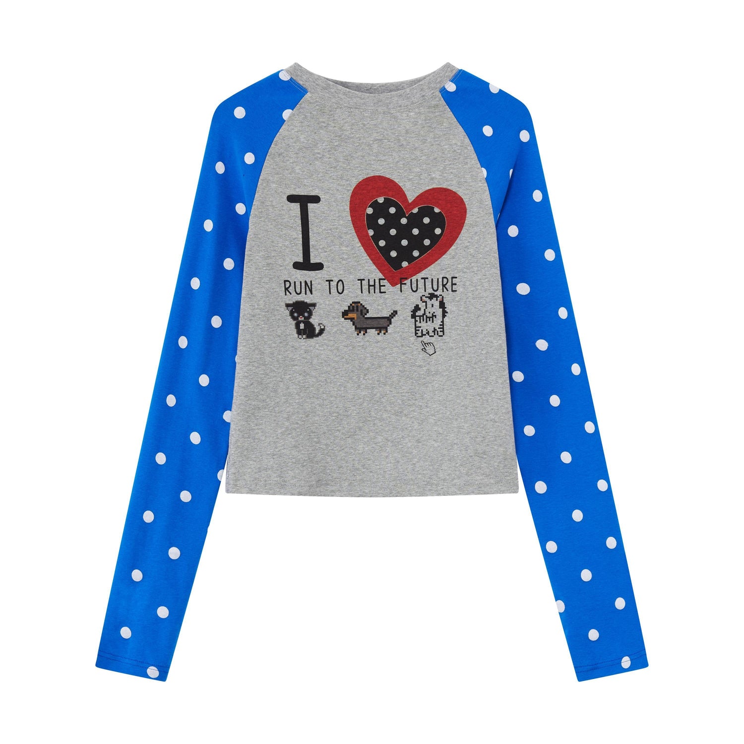 RUN_TO_THE_FUTURE_Heart_Print_Polka_Dot_Colorblock_Raglan_Slim_Fit_Women&