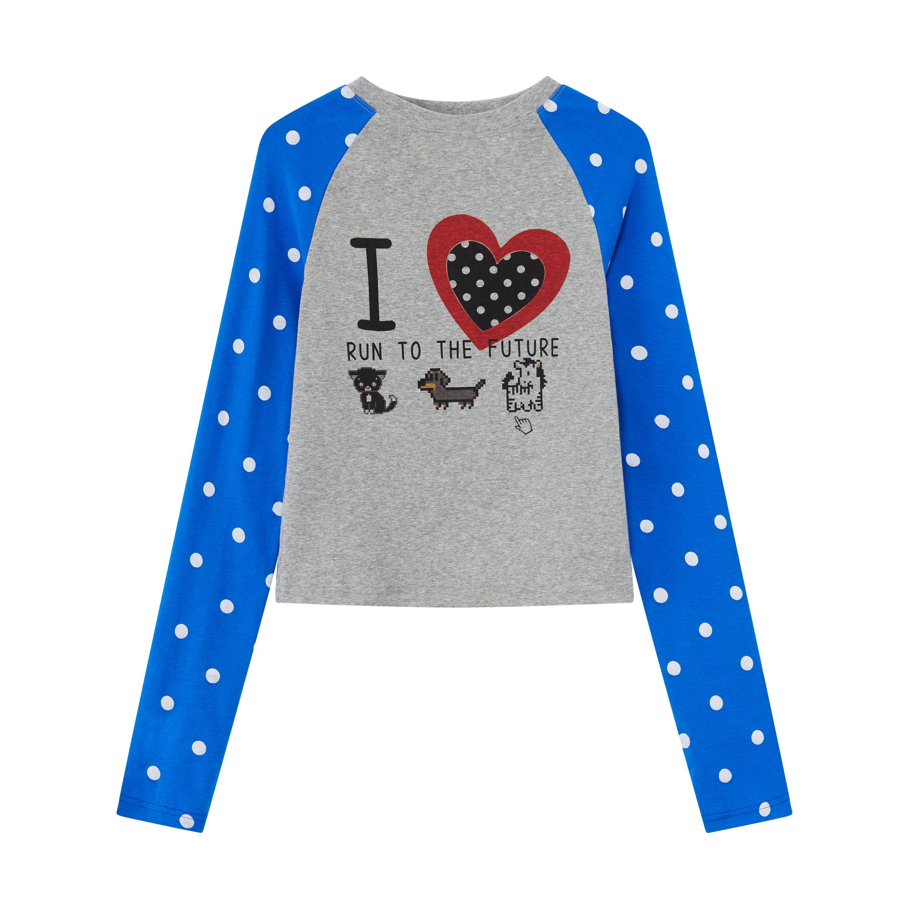 RUN_TO_THE_FUTURE_Heart_Print_Polka_Dot_Colorblock_Raglan_Slim_Fit_Women&