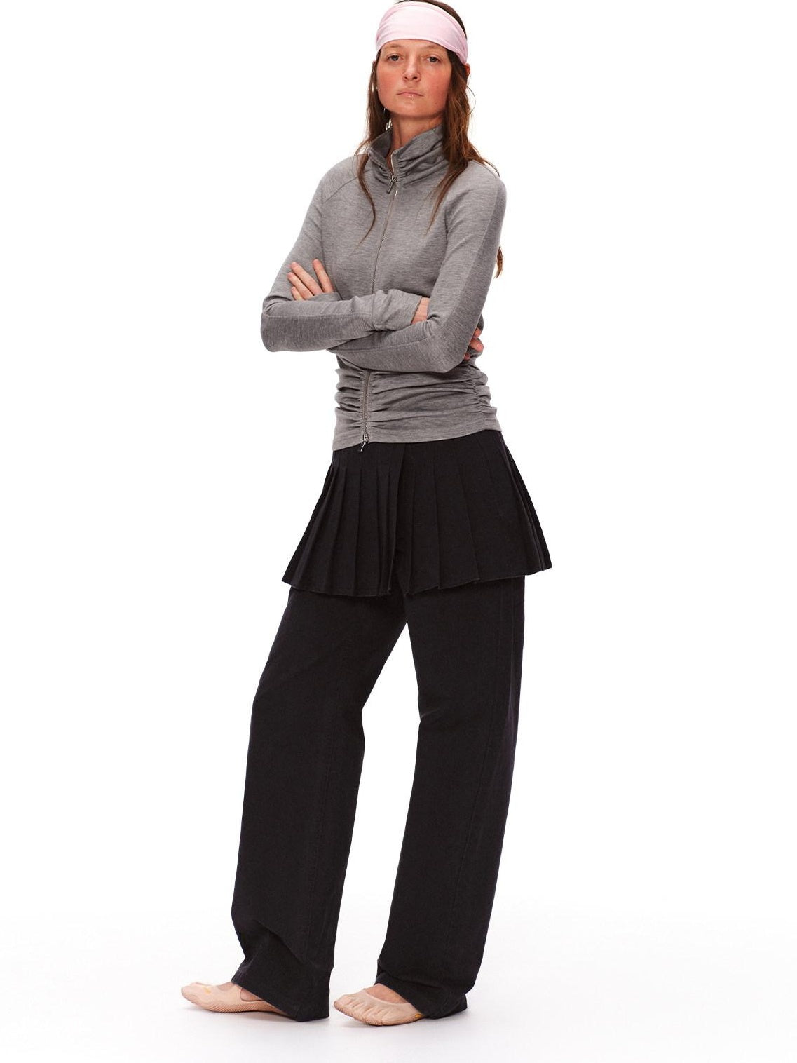 RUN TO THE FUTURE High Stretch Slim Ruched Zip Up Casual Raglan Stand Collar Women Hoodies