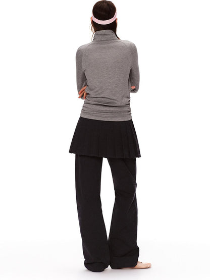 RUN TO THE FUTURE High Stretch Slim Ruched Zip Up Casual Raglan Stand Collar Women Hoodies