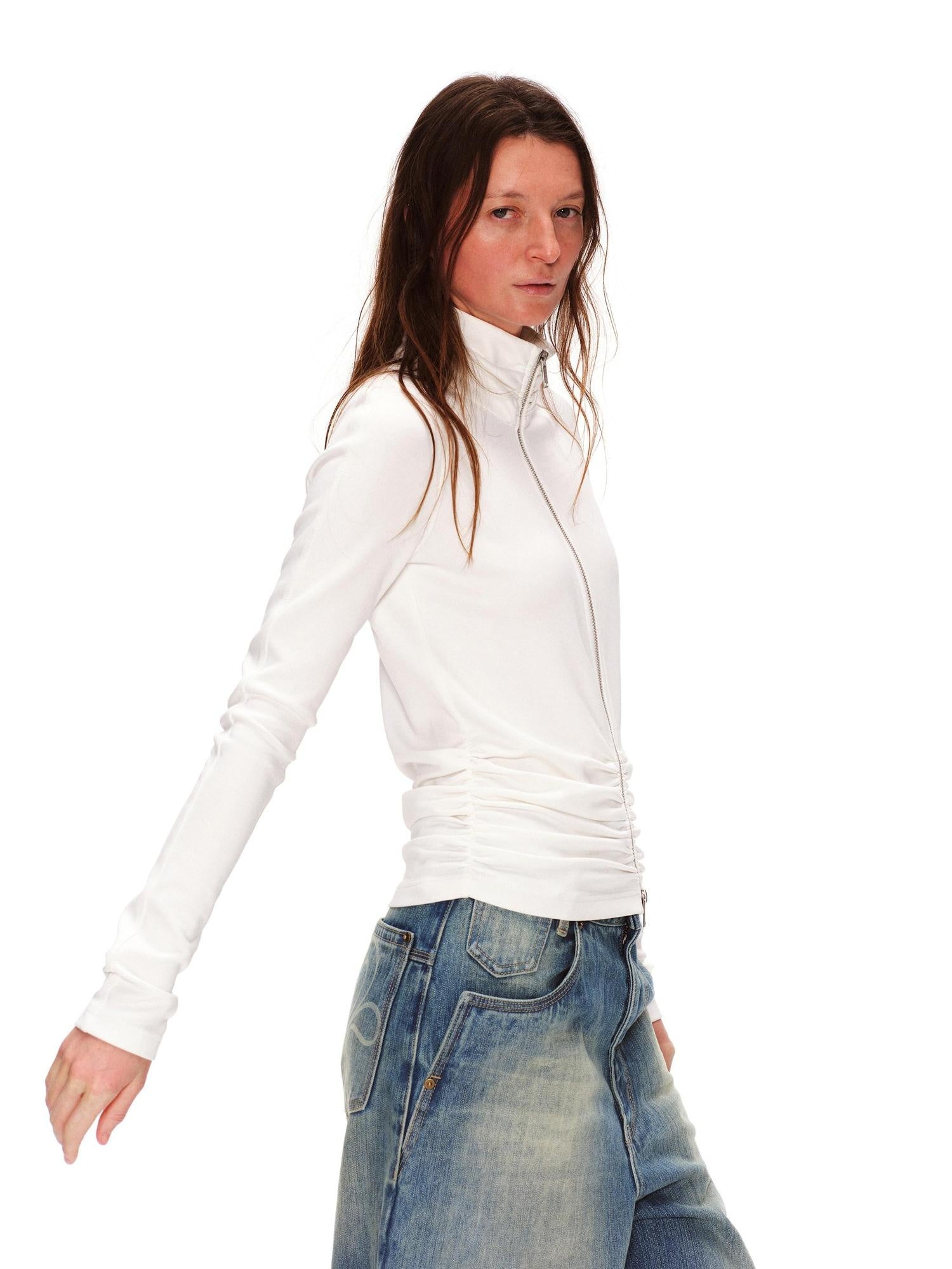 RUN TO THE FUTURE High Stretch Slim Ruched Zip Up Casual Raglan Stand Collar Women Hoodies