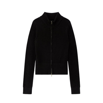 RUN_TO_THE_FUTURE_Hollow_Out_Zip_Up_Turtleneck_Wool_Blend_Knit_Cardigan_Women&