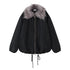 RUN TO THE FUTURE Insulated Ruched Oversized Commuter Vintage Unisex Zipper Black Puffer Jackets