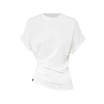 RUN_TO_THE_FUTURE_Irregular_Pinch_Ruched_Crewneck_Women&