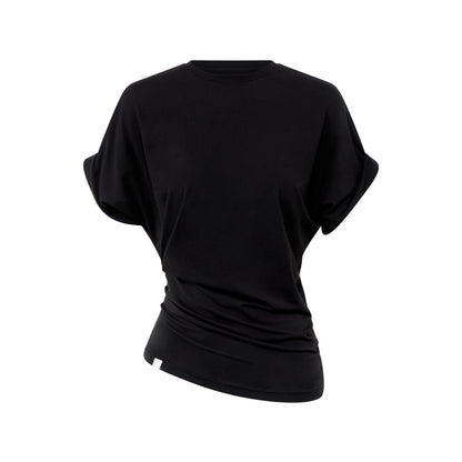 RUN_TO_THE_FUTURE_Irregular_Pinch_Ruched_Crewneck_Women&