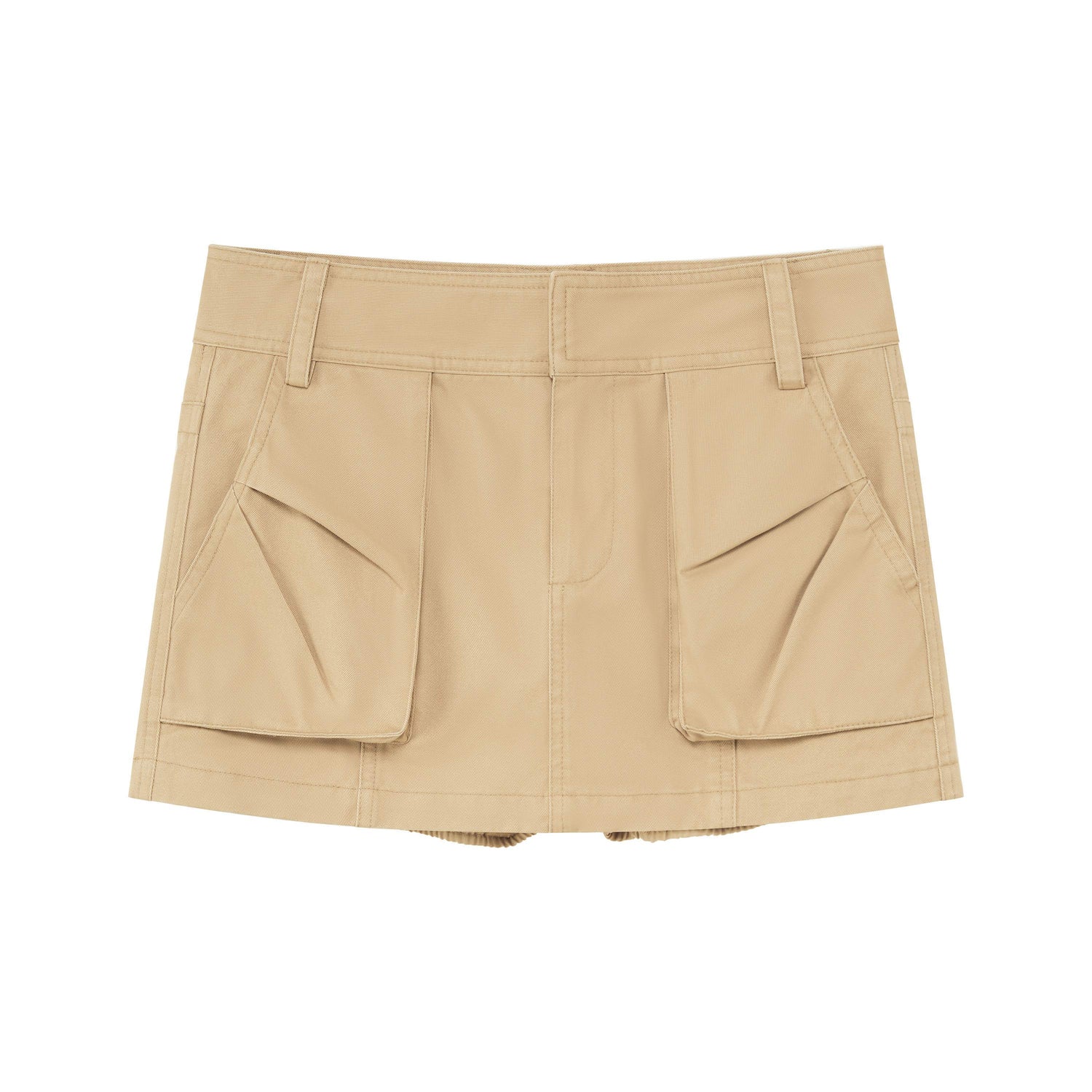 RUN_TO_THE_FUTURE_Khaki_Twill_Washed_Utility_Pockets_Mid_Rise_Women&