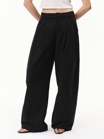 RUN TO THE FUTURE Khaki Vintage Pleated Women&
