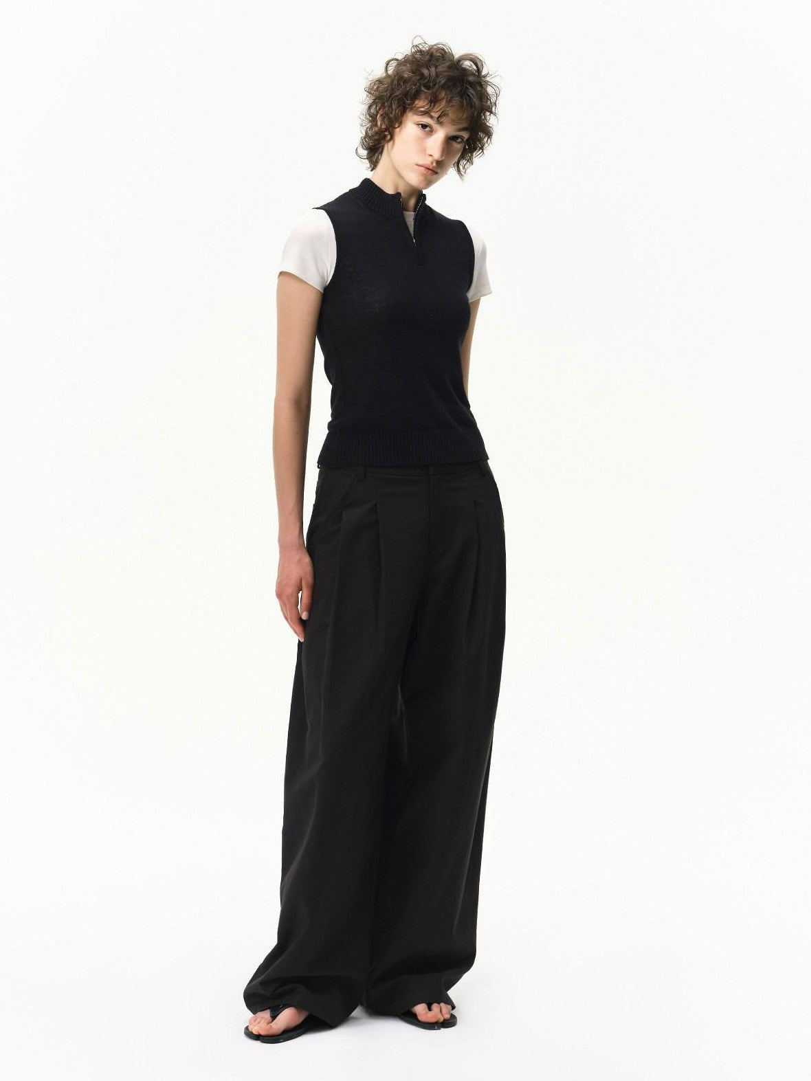 RUN TO THE FUTURE Khaki Vintage Pleated Women&