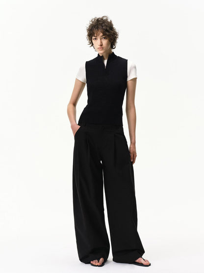 RUN TO THE FUTURE Khaki Vintage Pleated Women&