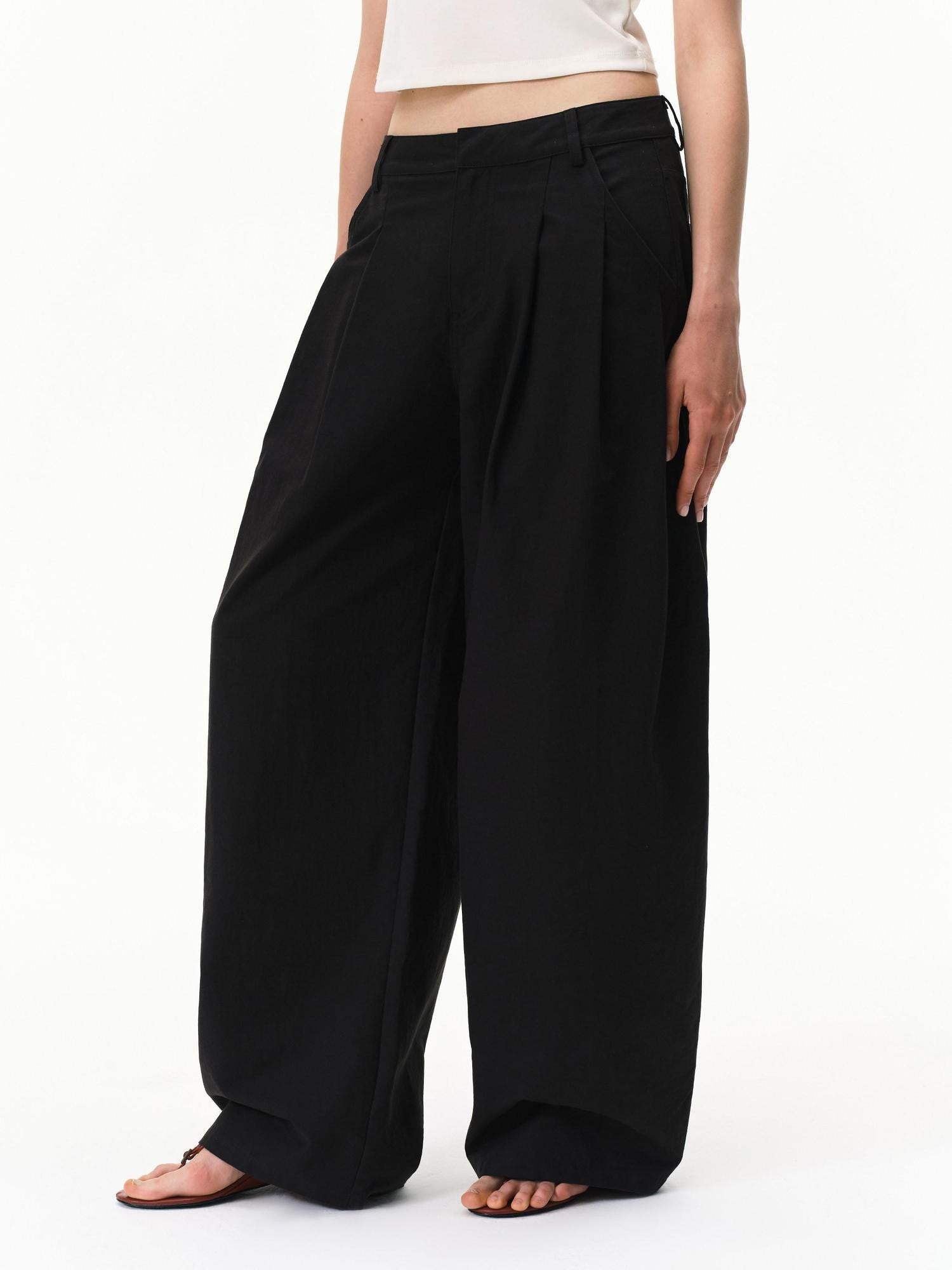 RUN TO THE FUTURE Khaki Vintage Pleated Women&
