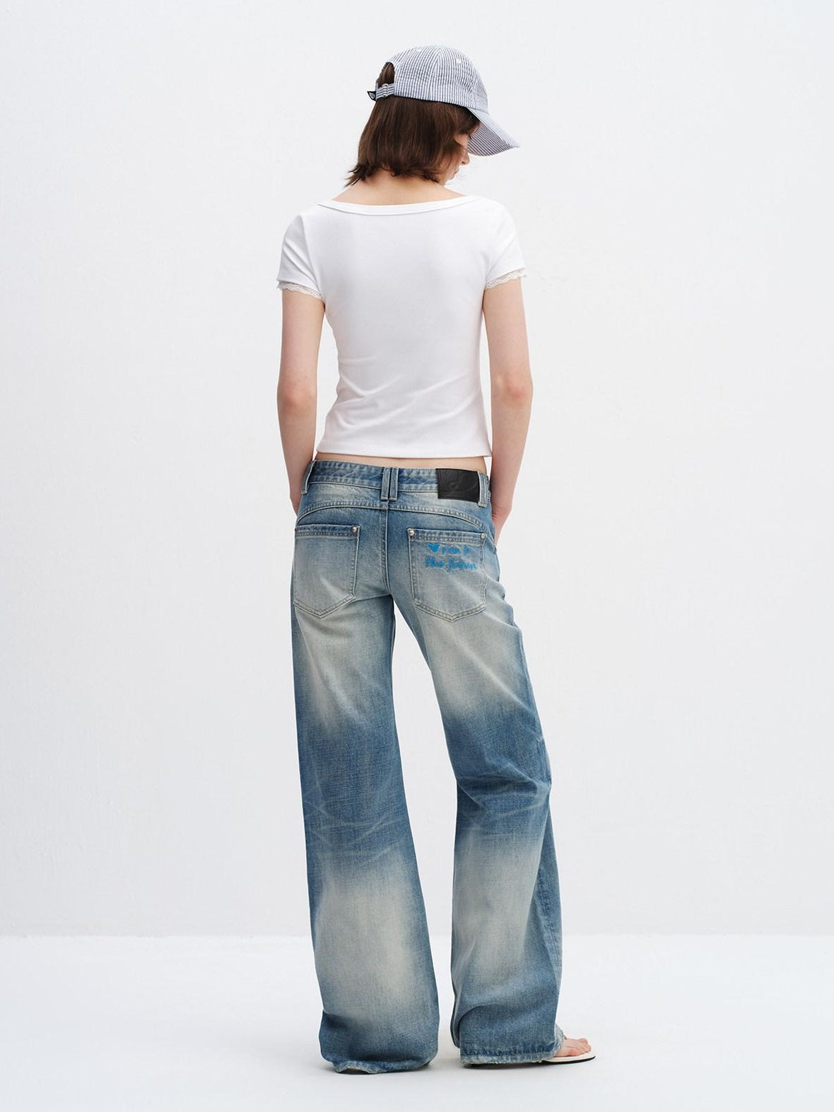 RUN TO THE FUTURE Lace Trim Slim Fit Round Neck Short Sleeve Womens Cotton Blend Crop Tops