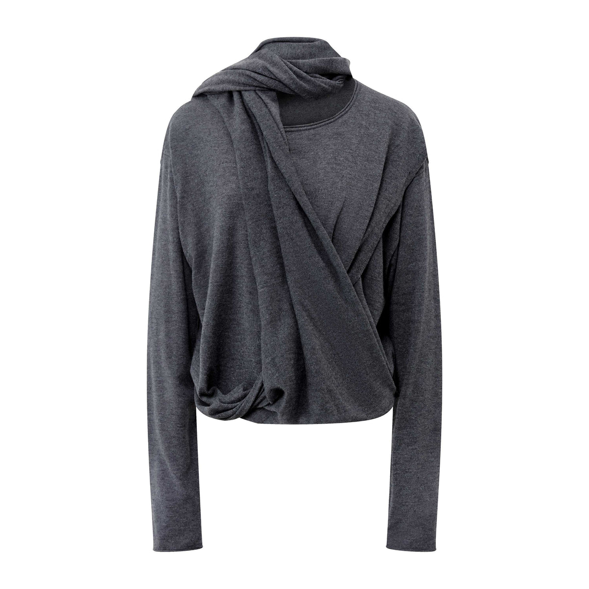 RUN_TO_THE_FUTURE_Lazy_Scarf_Design_Long_Sleeve_Asymmetric_Shoulder_Women&