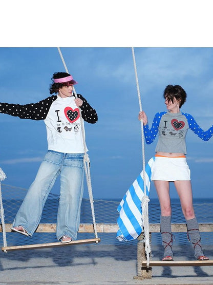 RUN TO THE FUTURE Light Blue Distressed Oversized Turned Collar Women&