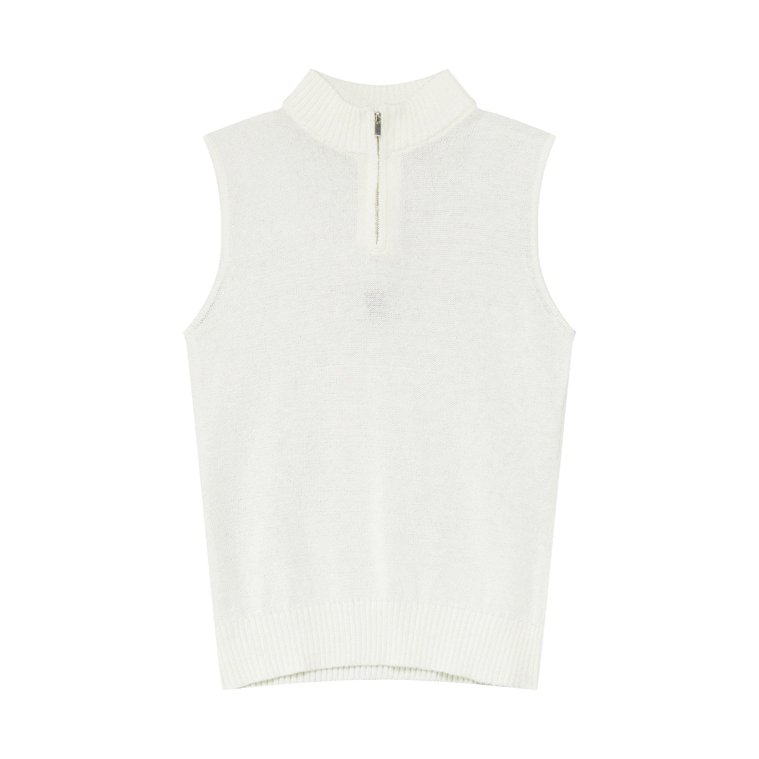 RUN_TO_THE_FUTURE_Linen_Knit_Mock_Neck_Racerback_Slimming_Women&