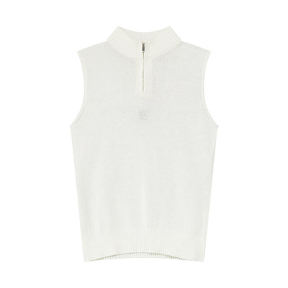 RUN_TO_THE_FUTURE_Linen_Knit_Mock_Neck_Racerback_Slimming_Women&