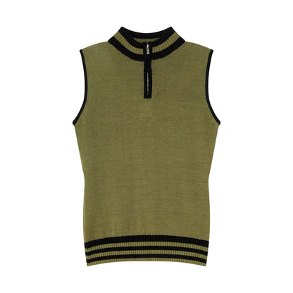 RUN_TO_THE_FUTURE_Linen_Knit_Mock_Neck_Racerback_Slimming_Women&