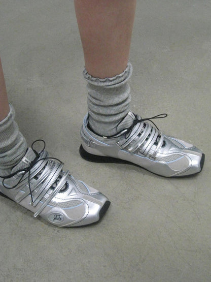 RUN TO THE FUTURE Low Top Patchwork Mesh Velcro Women&