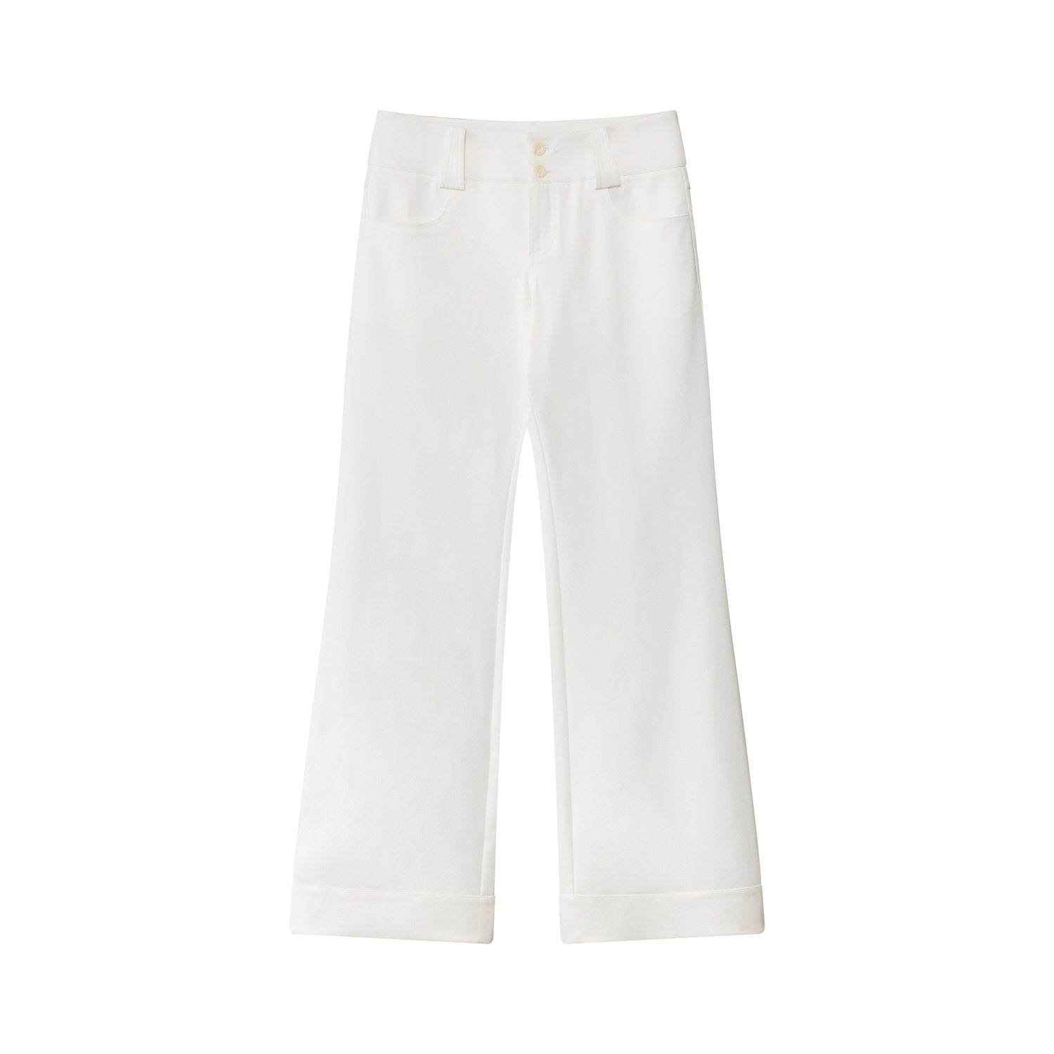 RUN TO THE FUTURE Minimalist Straight Low Waist Zipper Black White Stretch Wide-Leg Pants