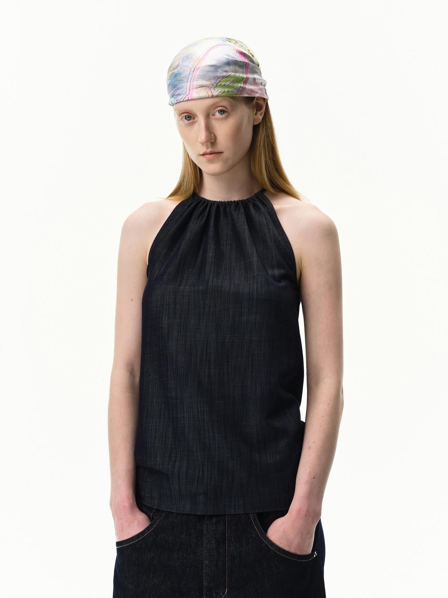 RUN TO THE FUTURE Natural Beige Textured Drawstring Women&