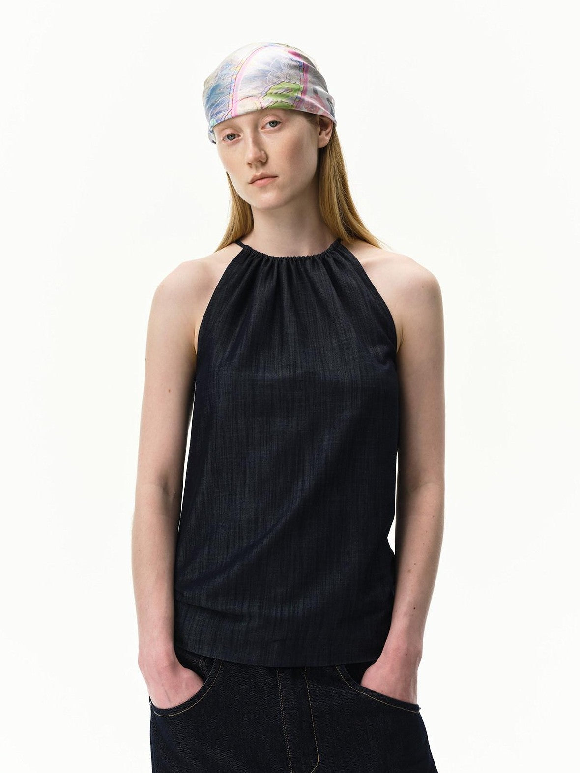 RUN TO THE FUTURE Natural Beige Textured Drawstring Women&