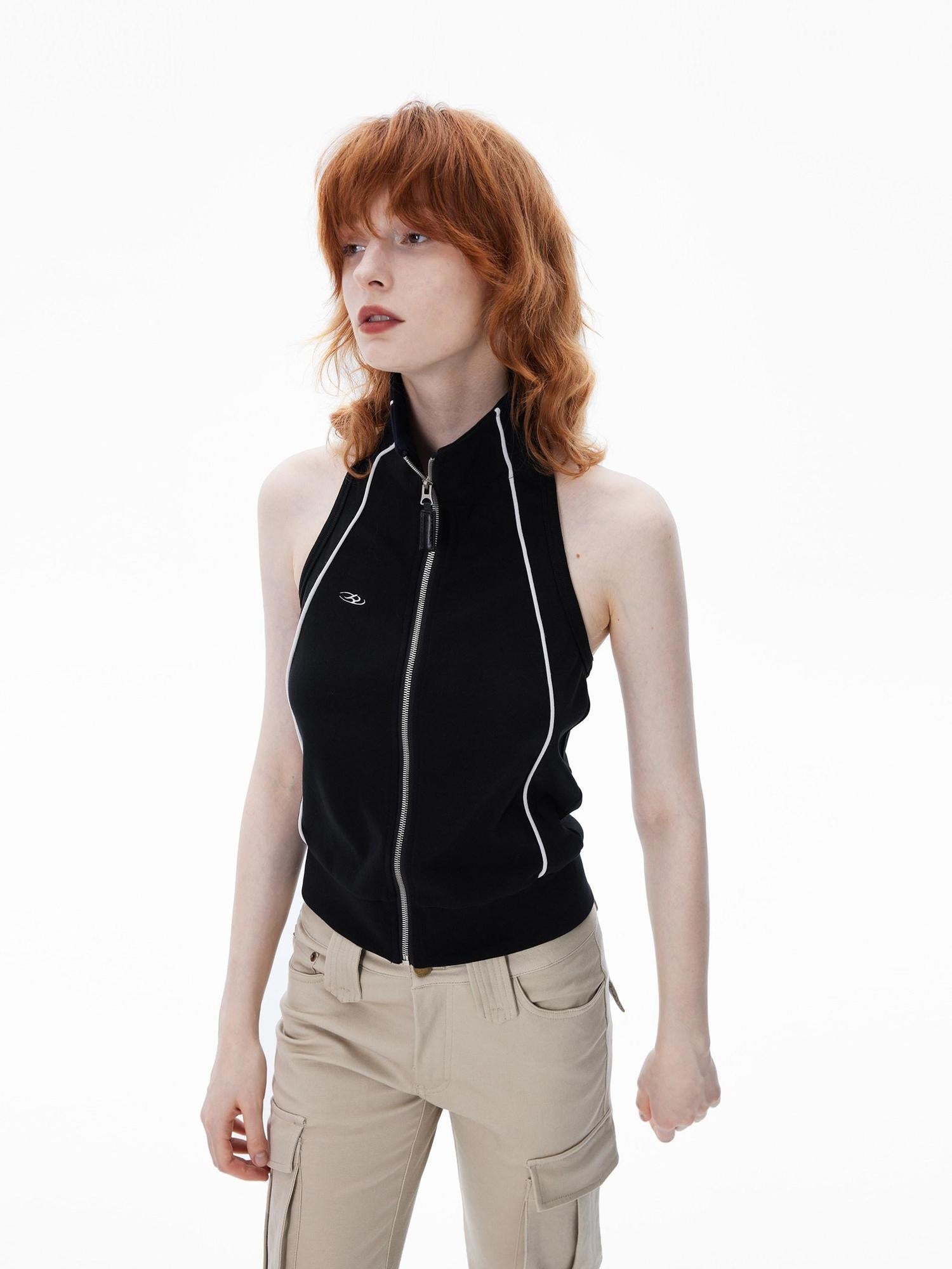 RUN TO THE FUTURE Original 100% Cotton Halter Neck Straight Fit For Women Streetwear Sweatshirts