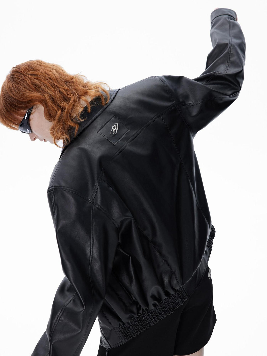 RUN TO THE FUTURE Original Design Straight Fit Short Zip Unisex Black Bomber Jackets