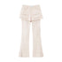 RUN TO THE FUTURE Original Pocket Detail Low Waist Cargo Women Beige Stretch Cotton Flare Pants