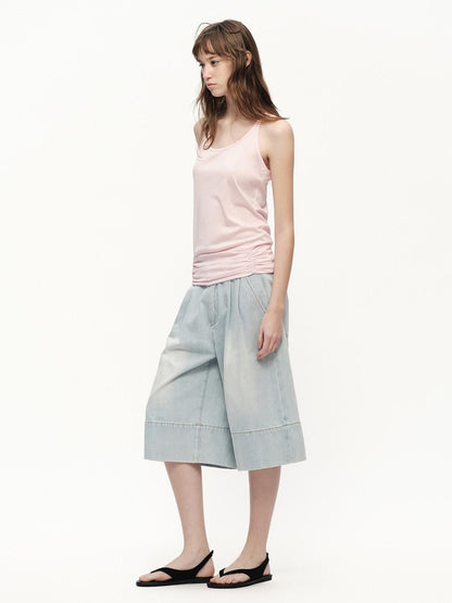 RUN TO THE FUTURE Pink Shirred U Neck Backless Slim Long Women&