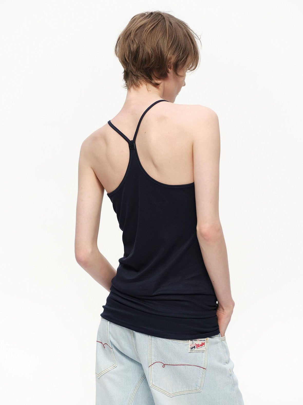 RUN TO THE FUTURE Pink Shirred U Neck Backless Slim Long Women&
