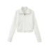 RUN TO THE FUTURE Pure Cotton Stand Collar Zip Cardigan Cropped Straight Retro Work Sweatshirts