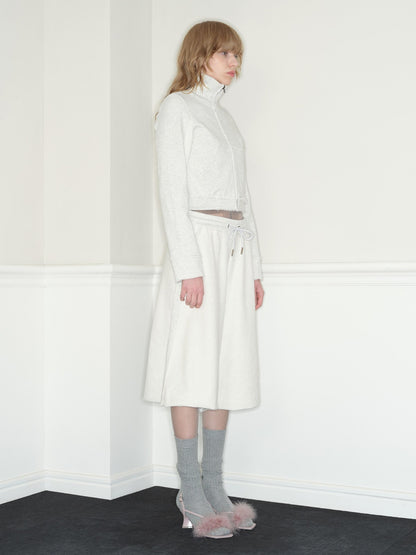 RUN TO THE FUTURE Pure Cotton Stand Collar Zip Cardigan Cropped Straight Retro Work Sweatshirts