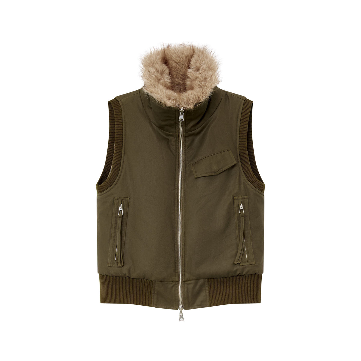 RUN_TO_THE_FUTURE_Reversible_Plaid_Faux_Fur_Collar_Loose_Fit_Cotton_Women&