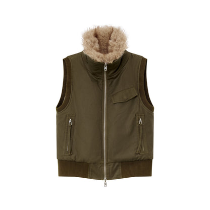 RUN_TO_THE_FUTURE_Reversible_Plaid_Faux_Fur_Collar_Loose_Fit_Cotton_Women&