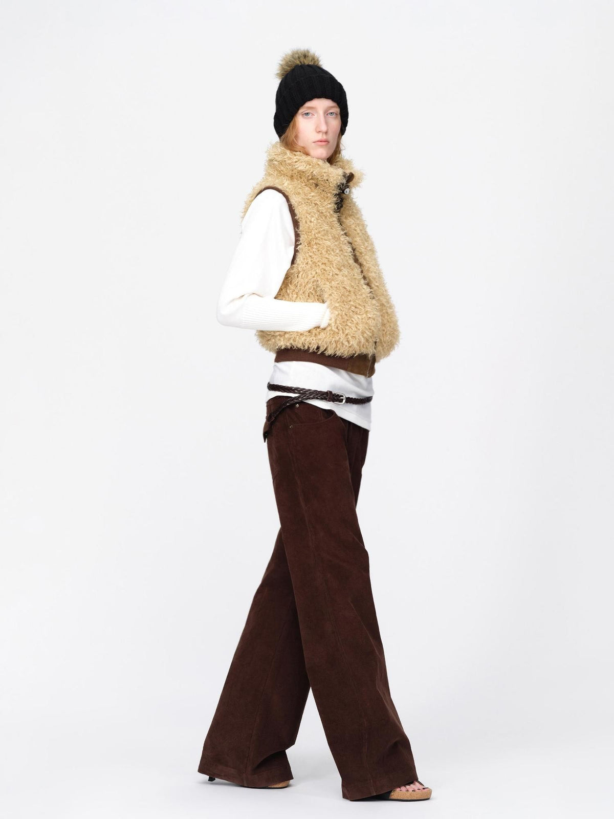 RUN TO THE FUTURE Reversible Teddy Fleece Zip Up Stand Collar Women&