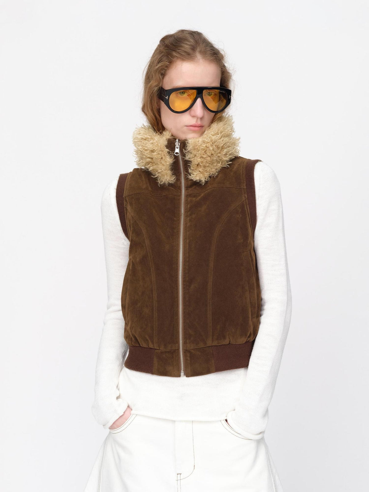 RUN TO THE FUTURE Reversible Teddy Fleece Zip Up Stand Collar Women&